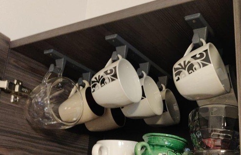 estante tazas soporte cocina comida taza apoyo tornillo 3d print model - Mito3D
