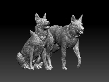 pastor perro escultura lobo alemán Alemania animal impresión 3d print model - Mito3D