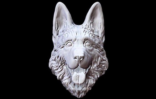 berger allemand chien tête pendentifs chiot pendentif bague billet heureux sculpture Loup animal impression bijoux police compagnie head shepherd german 3d print model - Mito3D