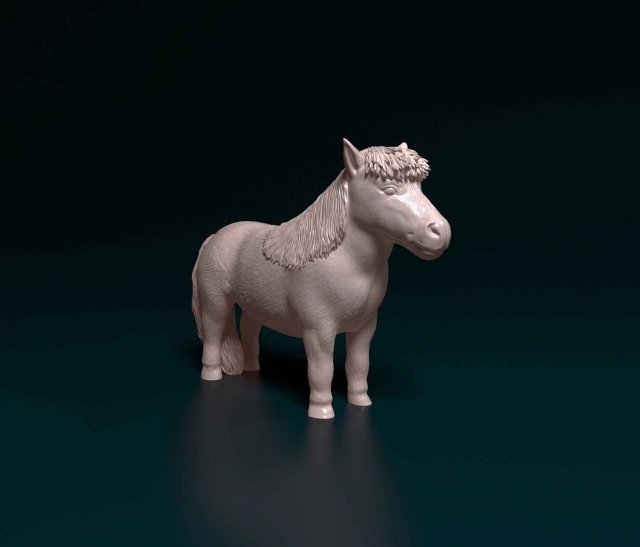 shetland pony 3d drucken modell figuren 3dexport pferd tier gedruckt stl obj mini 3D print model - Mito3D