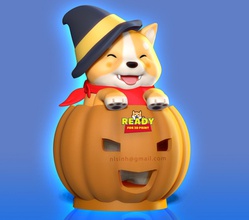 shiba Halloween saison animal compagnie chien Impression 3D impression 3d print model - Mito3D