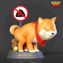 shiba cryptocurrency 3d print model in animals 3dexport dog cute cartoon 3dprint 3dprinting 3d print model - Mito3D