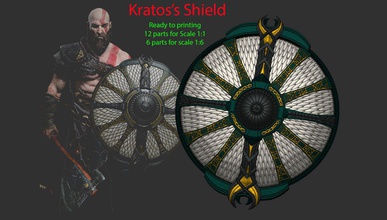 bouclier de kratos - gardien dieu la guerre 2018 godofwar le tuteur l'arme l'épée jeu jouet l'équipement accessoires 3d print model - Mito3D
