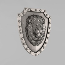 shield a lion face 3d print model in decor 3dexport architectural decoration cornce ornament cartouche fronton wall details carved medallions rosettes classical traditional moulding corbel decorate cnc 3d print model - Mito3D