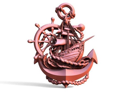 navire cnc sculpture viking odin art soulagement nordique déco 3d print model - Mito3D