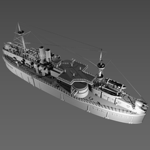 ship cruiser 3d model in battleship 3dexport print miniature military old boat nautical 3d print model - Mito3D