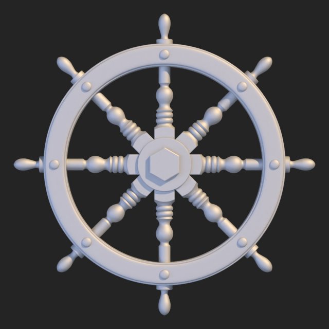 ship steering wheel navigation ocean sea helm 3D print model - Mito3D