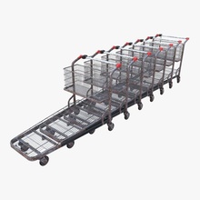 shopping cart weathered stack v1 car trolley grocery store market supermarket basket shop 3d print model - Mito3D