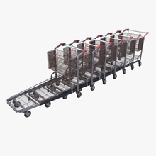 shopping cart weathered stack v2 car trolley grocery store market supermarket basket shop 3d print model - Mito3D