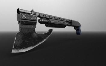 shotgun-axe marvels 3d model in shotguns 3dexport art steel agent war police shotmarvel super armor crime agent-of-shield axe 3d print model - Mito3D