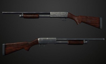 shotgun weapon 3d model gray textured low-poly 3d print model - Mito3D