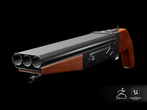 shot hydre 3d modèle in artillerie 3dexport tir jeu uv carte irréel zbrush 3d print model - Mito3D