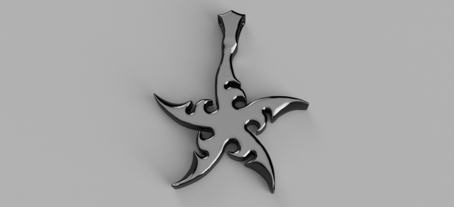 shuriken colgante pendiente 3d impresión modelo in colgantes 3dexport miniaturas arte logos collar joyería joya brutal hombre escultura antiguo ninja china japón estrella plata oro 3D print model - Mito3D