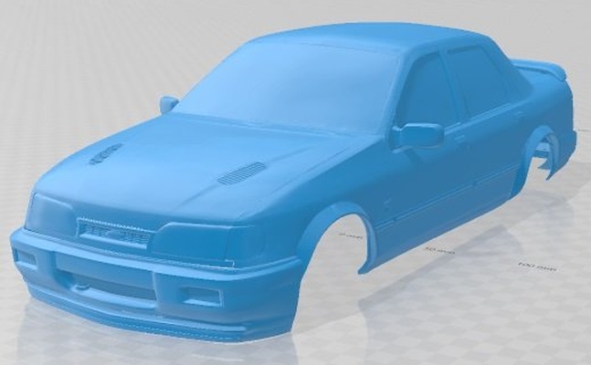 sierra rs cosworth club imprimible cuerpo coche vehiculo 3d impresión modelo in automotor 3dexport espacio scalextric tamiya rc miniz pasatiempo micro fundido presión 3d print model - Mito3D