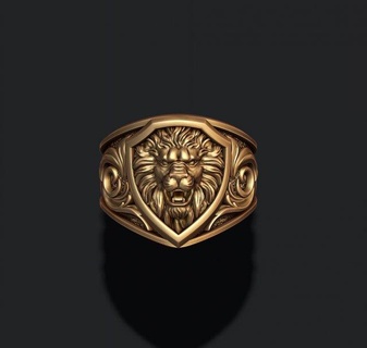 sceau Lion bague anneaux bijoux pendentif or argent bijou zbrush obj stl rhinocéros Hommes goujat Collier tigre Sinet Saynet homme ornement puma 3d print model - Mito3D