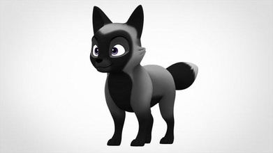 gümüş tilki silver fox my little pets yırtıcı vahşi doğa köpekgiller siyah memeli yavru çocuk yaratık karakter hayvan Şirin komik karikatür toon 3d print model - Mito3D