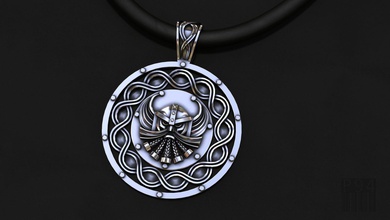 silver pendant god one patterns jewelry odin father viking warrior kolovrat amulet talisman obereg scandinavian ornament design jewellery cnc wax printable 3d print model - Mito3D