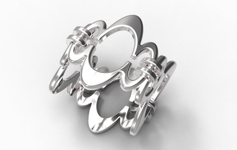 anel de prata-0003 ouro prata diamante jóias ruby safira esmeralda o dia dos namorados casamento 3d print model - Mito3D