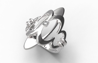 anel de prata-0005 ouro prata diamante jóias ruby safira esmeralda o dia dos namorados casamento 3d print model - Mito3D