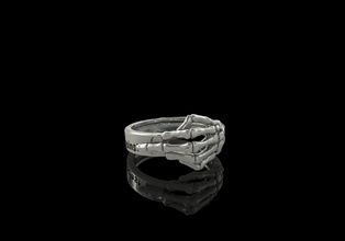 silver street jewelry ring i be agains 3d print model in rings 3dexport skull zbrush sculpt collection originalgold realistic real 3d print model - Mito3D