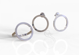 simple circle ring earrings 3d print model in rings 3dexport classic printable design cnc milling 3d print model - Mito3D