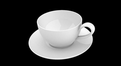 semplice tazza piatto 3d stampa modello in cucina cenare 3dexport tè potabile tavolo acqua caffè 3d print model - Mito3D