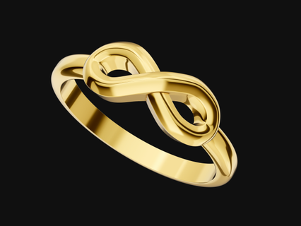 einfach Unendlichkeit Ring frei Ringe Schmuck drucken 3dprinted druckbar Design Juwel golden Mode Drucken Gold Prototyp entwickeln Silber 3d print model - Mito3D