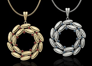 simple pendentif rond de pierres précieuses 3d imprimable stl bijoux pendentifs la ronde les gem joyau le diamant or d'argent platine classique livre sterling femmes 3d print model - Mito3D