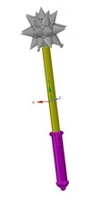 simple spike mace free 3d print model in sci-fi 3dexport knight sword dagger 3d print model - Mito3D
