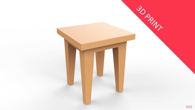 simple stool furniture architecture interior 3d-print minimalist miniatures living-room house decoration demonstration mock-up 3d print model - Mito3D