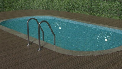simples natação piscina h2o água molhado escadas verão recorrer Projeto praia mergulho aguado mar oceano limpar limpo interior 3d print model - Mito3D