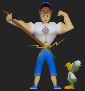 sinbad jr man sinbadjr sinbad-jr sailor magic belt magicbelt magic-belt salty parrot cartoon 3d print model - Mito3D