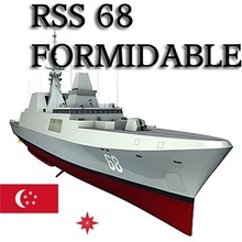 Cingapura marinha rss 68 formidável classe fragata c4d destruidor navio guerra 21 furtividade lsu 3d print model - Mito3D