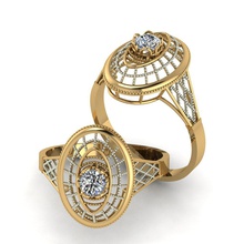 single-Stein-ring-Damen diamond ring Ringe Damen engagement Schmuck single-Stein 3d print model - Mito3D
