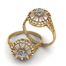 célibataire calcul bague dames 3d impression modèle in anneaux 3dexport diamant engagement bijoux single stone 3d print model - Mito3D