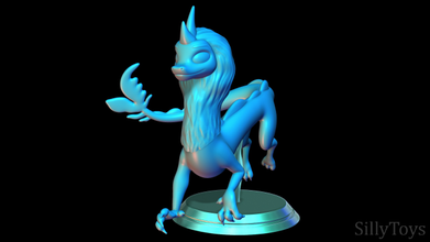 contente Raya Dragão Disney pixar animação fêmea dragões réptil peludo brinquedos bobos garras 3d impressão azul 3d print model - Mito3D