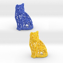 chat assis cat animal de compagnie mignon doux 3d géométriques modèles d'impression imprimée la géométrie designtech les architectes mamunur rashid paramétrique conception unique 3d print model - Mito3D