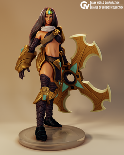 sivir lega leggende gratuito donna figura gioco carattere 3dprint League of Legends 3d print model - Mito3D
