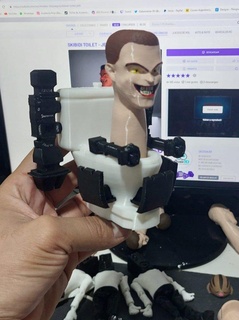 skibidi toilette chef Titan monstres créatures toilettes navire jouet figure stl Jeu 3d print model - Mito3D