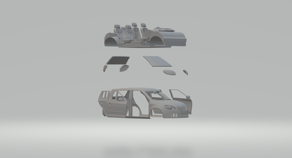 Skoda Fabia scx ölçülü döküm Sıcak tekerlekler yuva slotcar araba arabalar oyuncak oyuncaklar Juguetes vw Volkswagen polo oturma yeri 3D print model - Mito3D