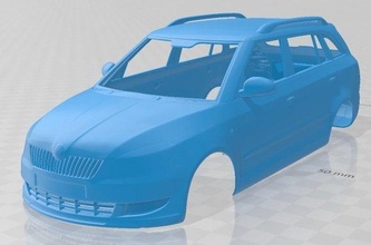 skoda fabia combi 2011 imprimível corpo carro 3d impressão modelo in automotivo 3dexport fenda escalextrico tamiya rc miniz passatempo micro 3d print model - Mito3D