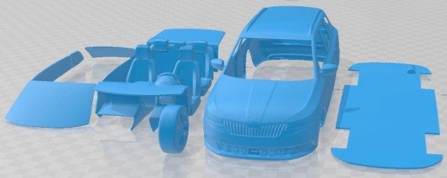 skoda fabia combi 2019 imprimible coche vehiculo automotor espacio scalextric Tamiya rc miniz pasatiempo micro fundido presión 3d print model - Mito3D