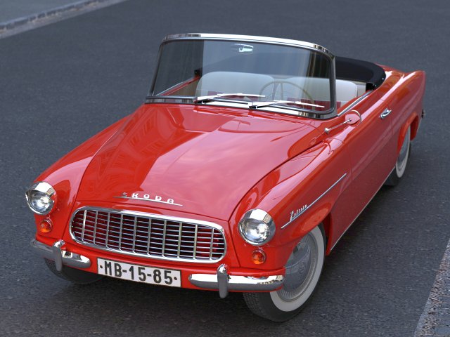 skoda felicia roadster 1960 3d modello in classico macchine 3dexport cabrio ceco cecoslovacco cs convertibile 1959 3D print model - Mito3D