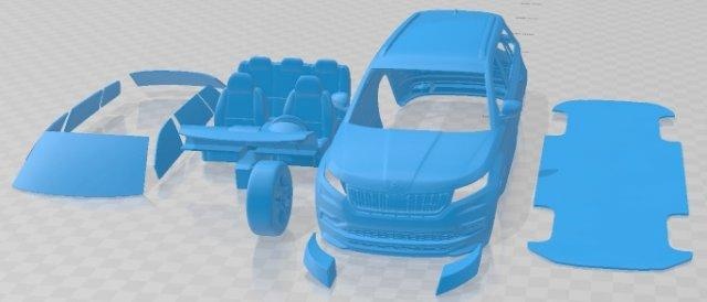 Skoda kodiaq rs 2019 yazdırılabilir araba otomotiv yuva ölçülü Tamiya rc miniz hobi mikro 3d print model - Mito3D