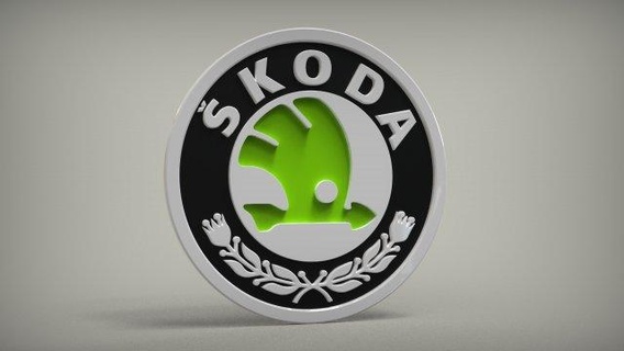 skoda logo panneaux logos automobile véhicule auto emblème voiture imprimable 3d emblem sign 3d print model - Mito3D