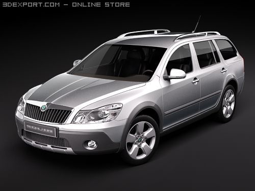 skoda octavia scout 2010 3d modèle in sport voitures 3dexport 2009 2011 2012 4x4 route suv wagon kombi combi biens tchèque fl lifting visage 3D print model - Mito3D