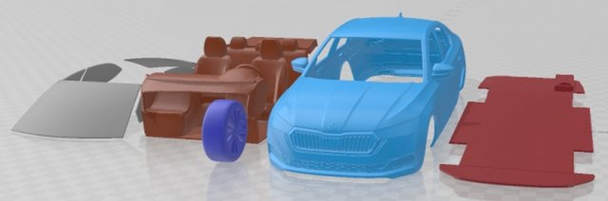 skoda octavia sedán 2020 imprimible coche vehiculo 3d impresión modelo in automotor 3dexport espacio scalextric tamiya rc miniz pasatiempo micro fundido presión 3d print model - Mito3D