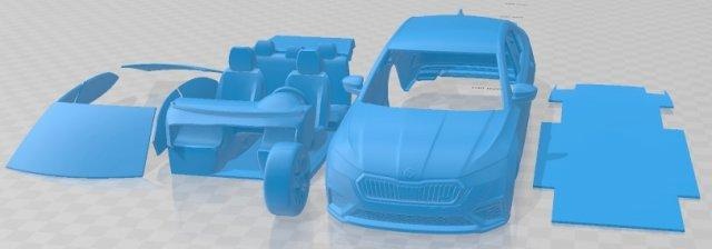 Skoda Octavia sedan rs 2020 yazdırılabilir araba otomotiv yuva ölçülü Tamiya rc miniz hobi mikro 3d print model - Mito3D