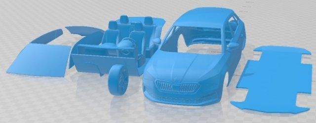 skoda scala 2019 imprimable voiture automobile fente scalextric tamiya rc miniz loisir micro moulé pression 3d print model - Mito3D