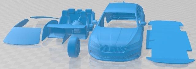 skoda magnífico iv 2020 imprimible coche vehiculo automotor espacio scalextric Tamiya rc miniz pasatiempo micro 3d print model - Mito3D